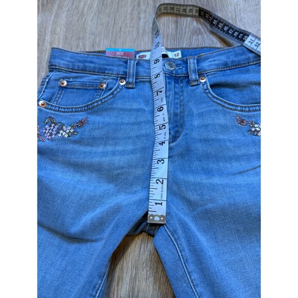 Levis Youth High-Rise Ankle Straight Jeans With Embroidered Details Size 12 NWT - Picture 6 of 7
